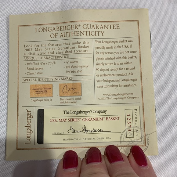 Longaberger Geranium Basket Set - Picture 16 of 16